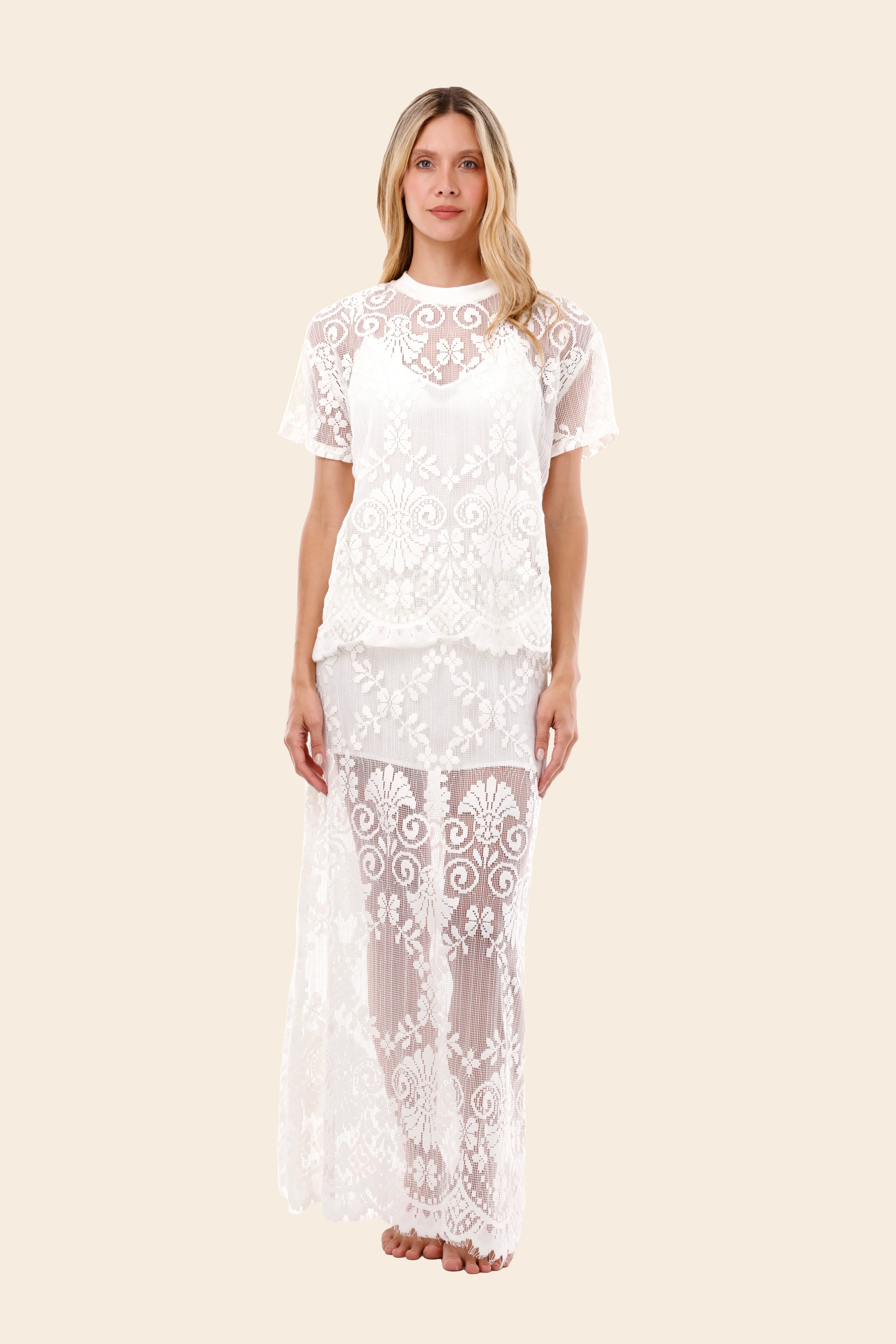 Ivory Encaje Oversize T-Shirt - Image 4