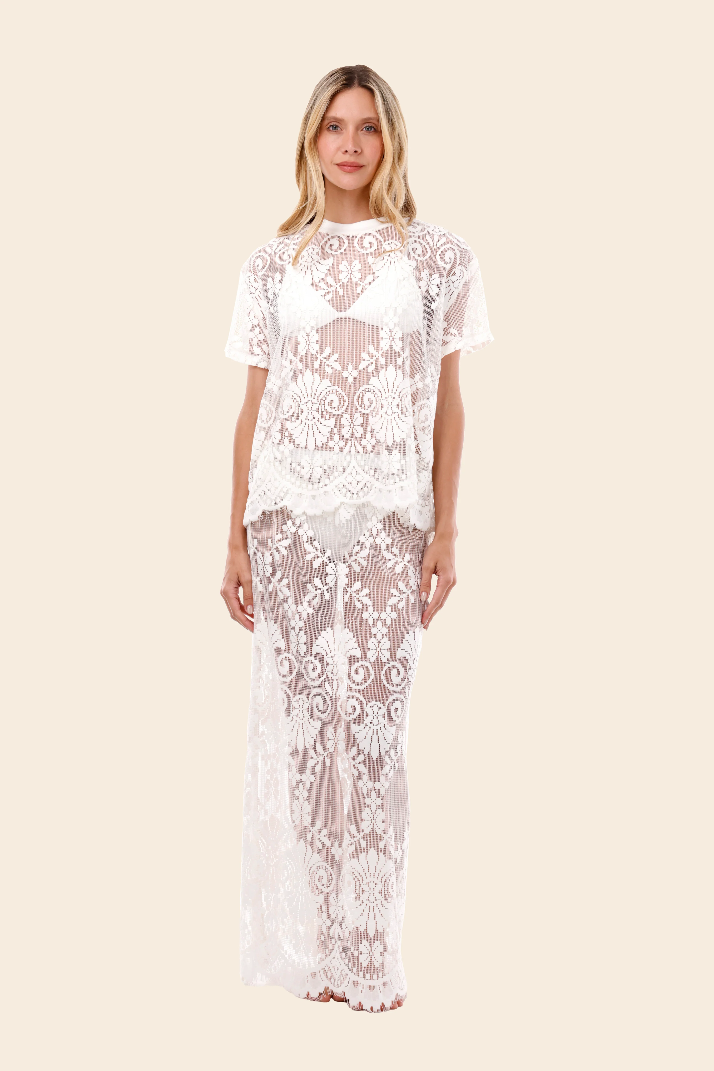 Ivory Encaje Sleek Skirt - Image 4