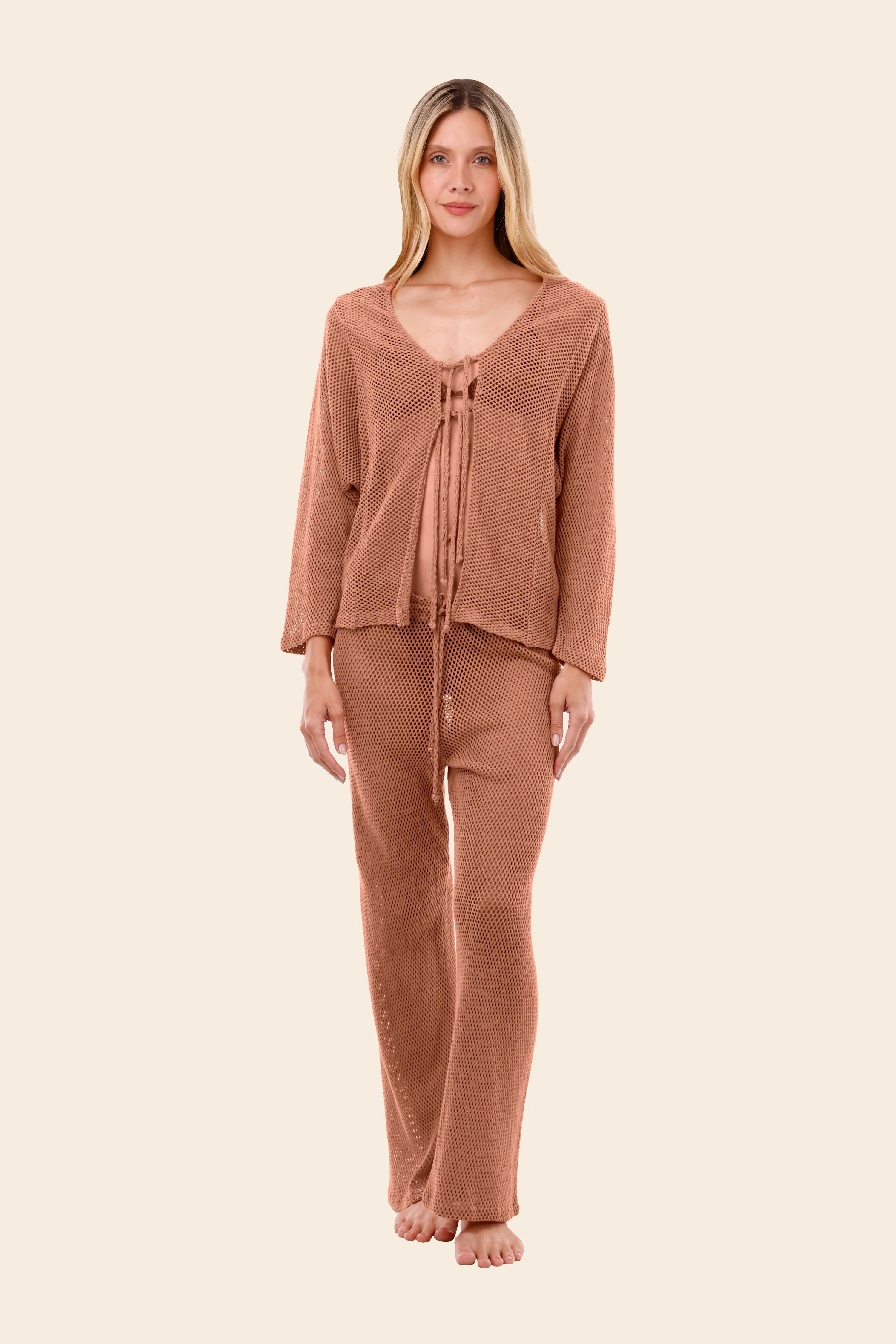 Salmon Mesh Malla Ritual Shirt - Image 4