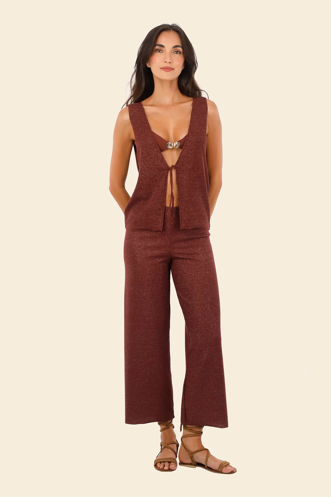 Textured Barn Red Cove Vest - Image 3