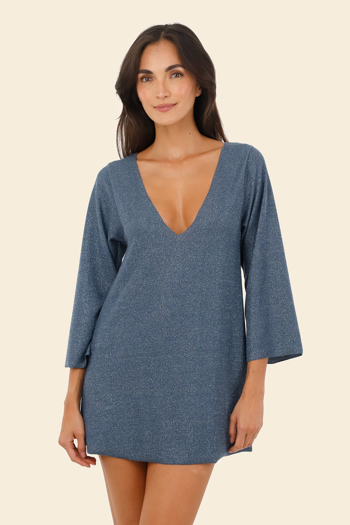 Textured Deep Blue Apogeo Dress - Image 3