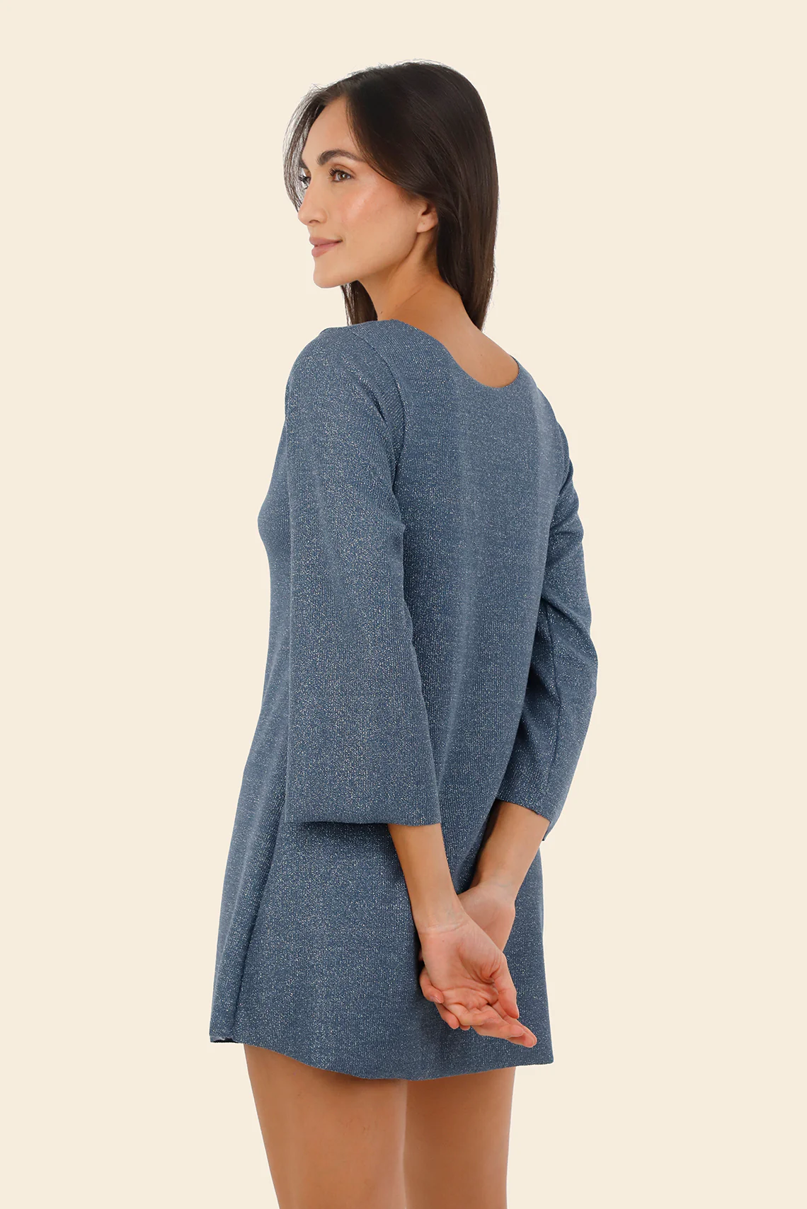 Textured Deep Blue Apogeo Dress - Image 4