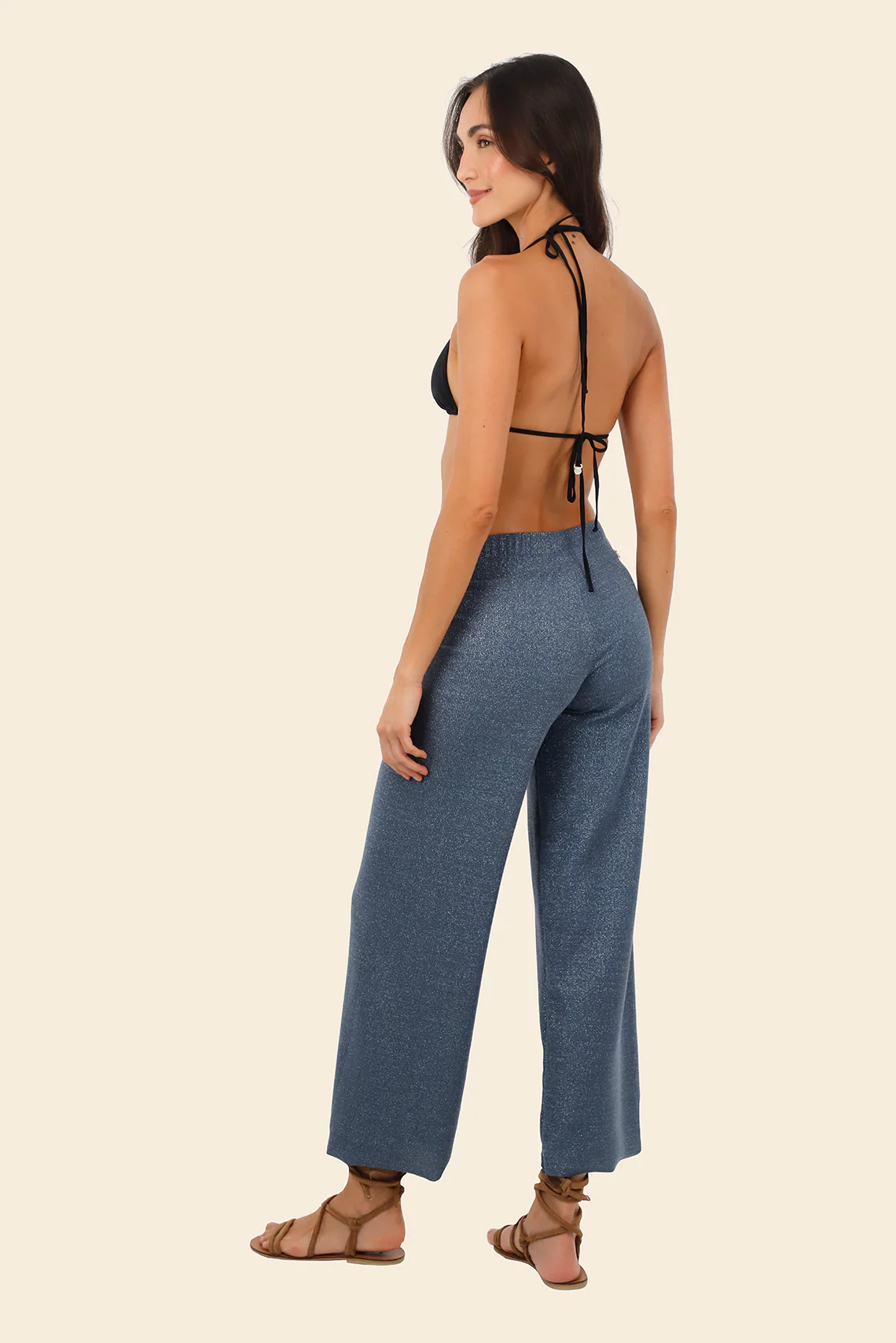 Textured Deep Blue Cove Pants - Image 2