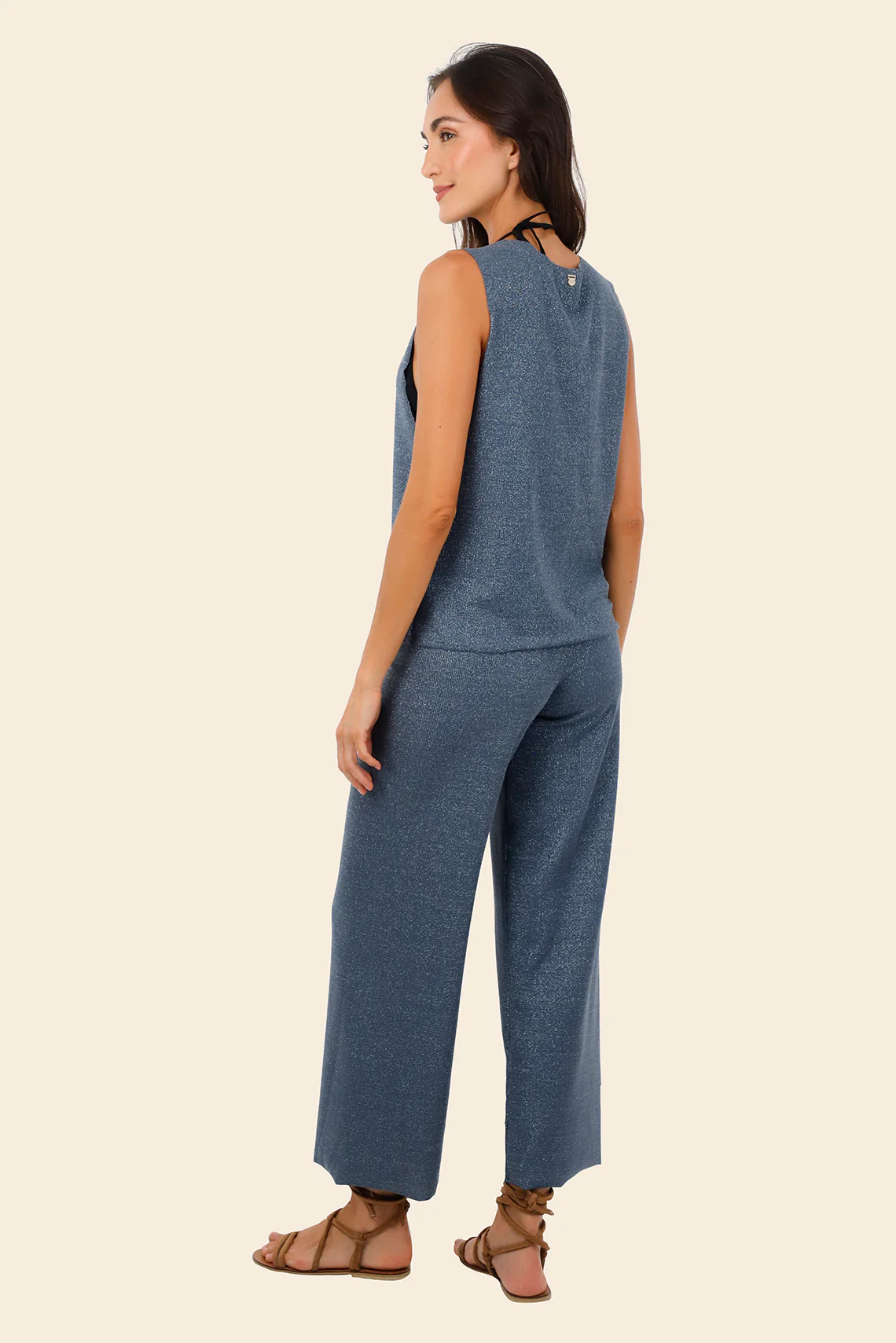 Textured Deep Blue Cove Pants - Image 3