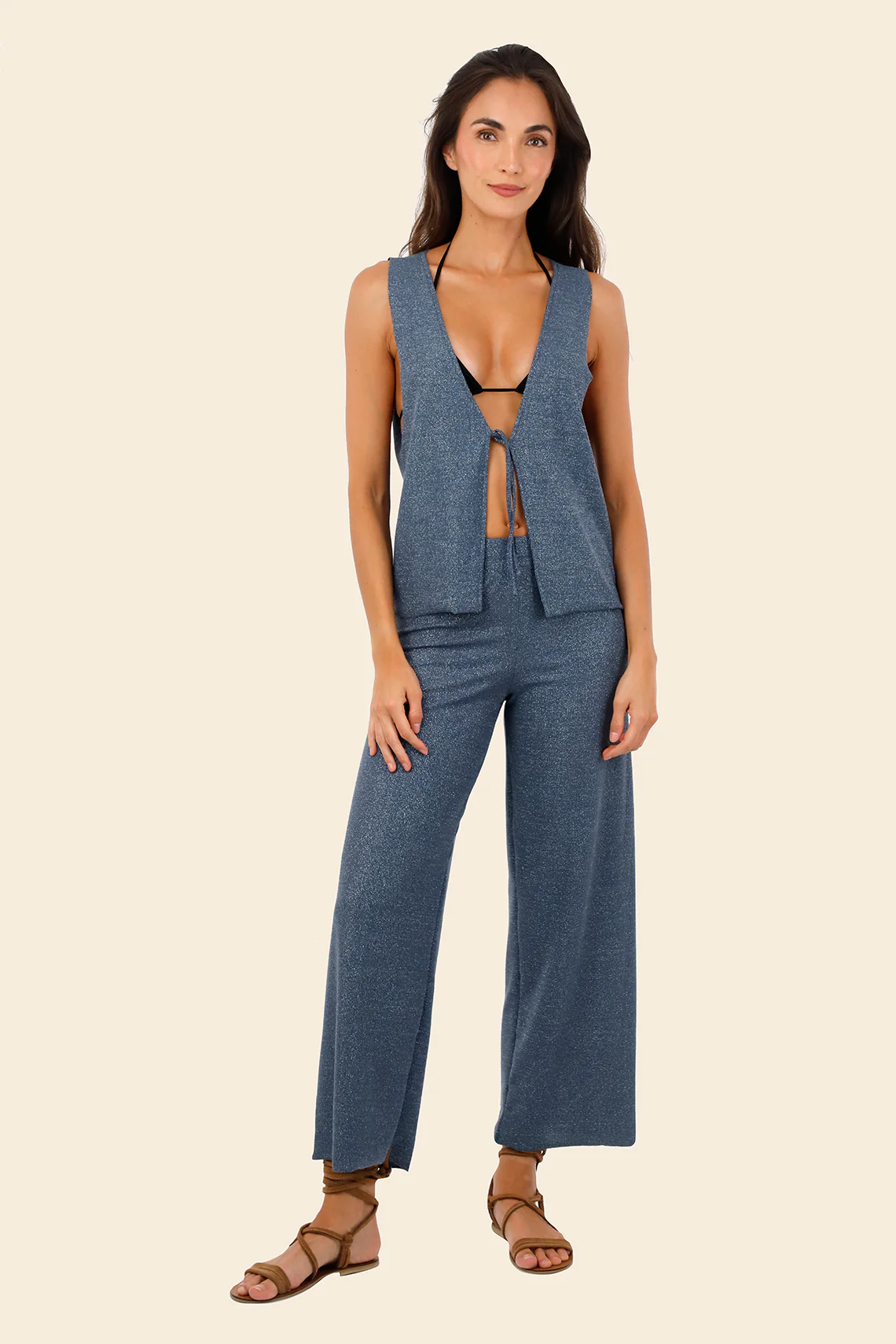 Textured Deep Blue Cove Vest - Image 3
