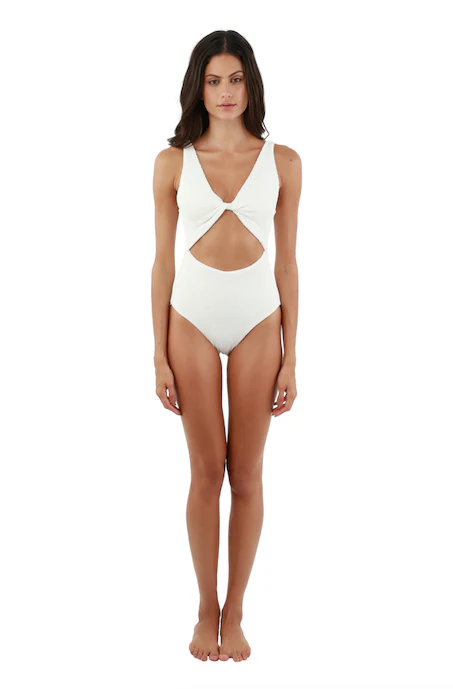 Textured Wave White Twix One Piece