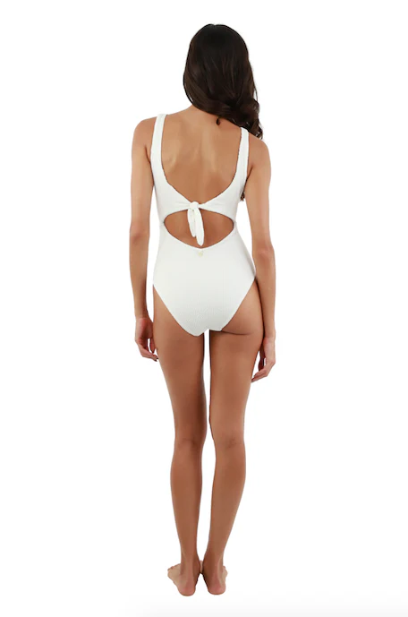 Textured Wave White Twix One Piece - Image 2